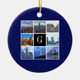 New York City Silhouette 8 Beeld Foto Collage Keramisch Ornament