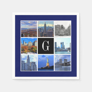 New York City Silhouette 8 Beeld Foto Collage Servetten