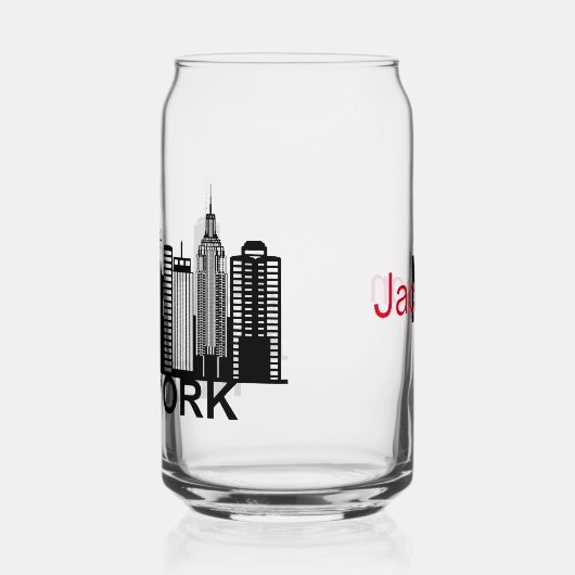 New York City silhouette Blikvorm Glas (Links)