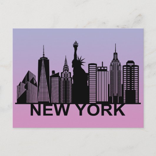New York City silhouette Briefkaart (Voorkant)