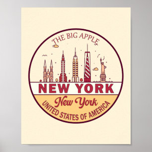New York City Silhouette Embleem Poster