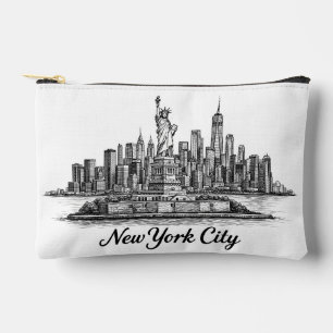 New York City Silhouette Lijn Kunst Illustratie Etui