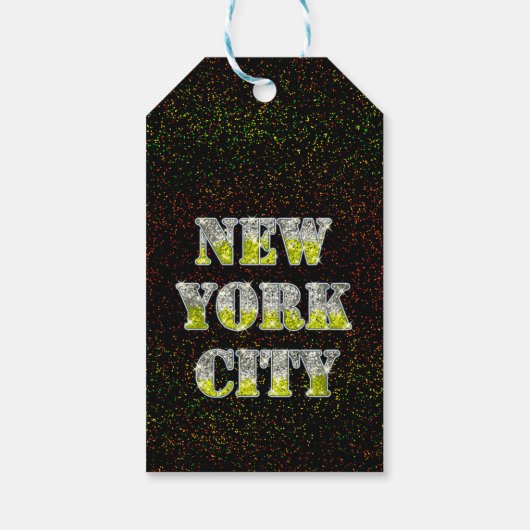 New York City Silver Gold Glitters Cadeaulabel (Achterkant)