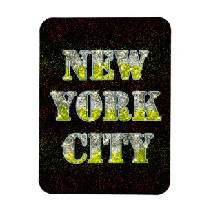 New York City Silver Gold Glitters Magneet