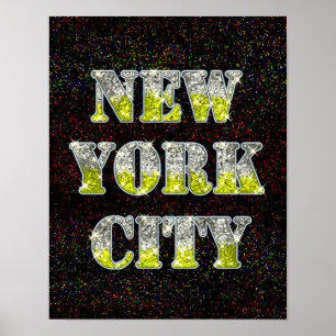 New York City Silver Gold Glitters Poster