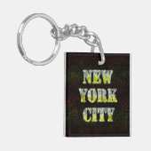 New York City Silver Gold Glitters Sleutelhanger (Voorkant Links)