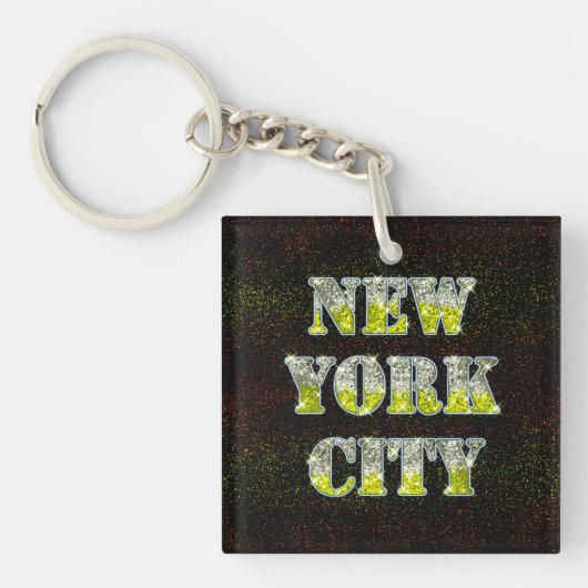 New York City Silver Gold Glitters Sleutelhanger (Voorkant)