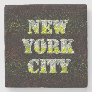 New York City Silver Gold Glitters Stenen Onderzetter