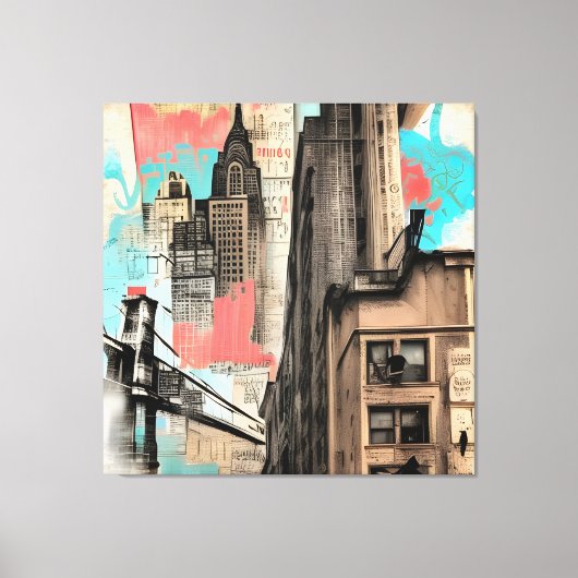 New York City Sketch Canvas Afdruk (Voorkant)