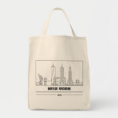 New York City Skyline Art Canvas tas – Chic & Time (Voorkant)