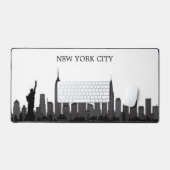 New York City Skyline Black Modern Manhattan NYC (Clavier et souris)