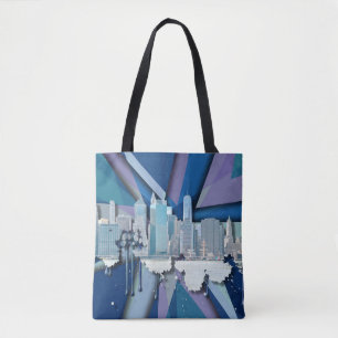 New York City Skyline Blauw 3D Draagtas