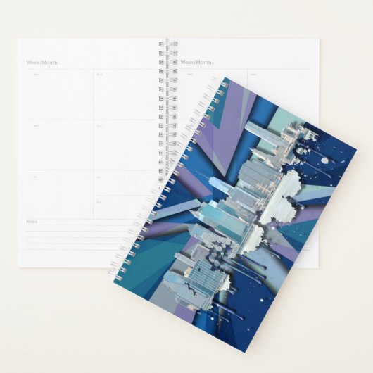 New York City Skyline | Blauw 3D Planner (Display)