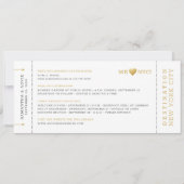 New York City Skyline Boarding Pass Save Date Kaar Aankondiging (Achterkant)