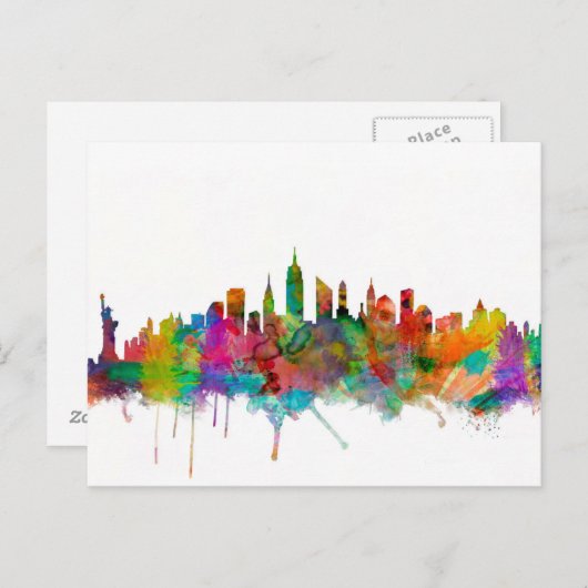 New York City Skyline Briefkaart (Voorkant / Achterkant)