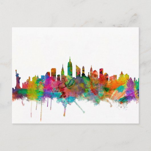 New York City Skyline Briefkaart (Voorkant)