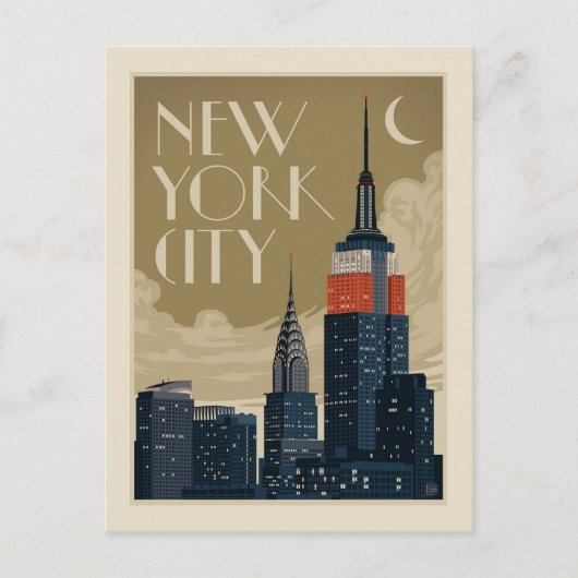 New York City Skyline Briefkaart (Voorkant)