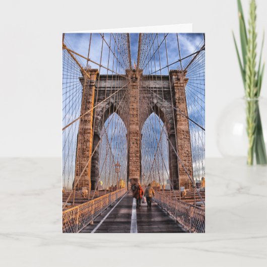  New York City Skyline Brooklyn Bridge Kaart (Voorkant)