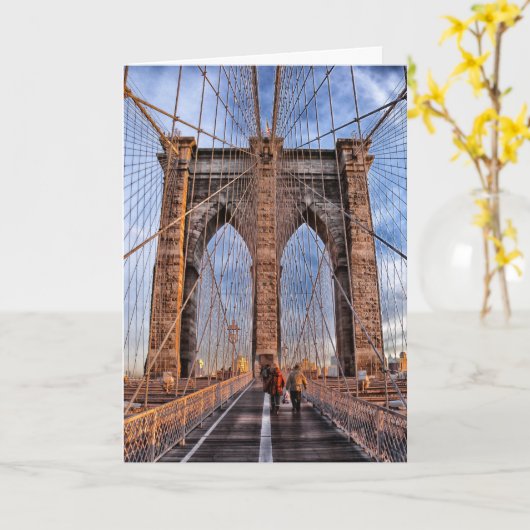 New York City Skyline Brooklyn Bridge Kaart (Gele Bloem)