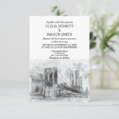 New York City Skyline Brooklyn Faire-part de maria (Debout devant)