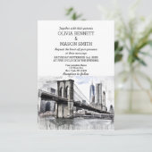 New York City Skyline Brooklyn Faire-part de maria (Debout devant)