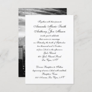 New York City Skyline Brooklyn Wedding Invitation Kaart