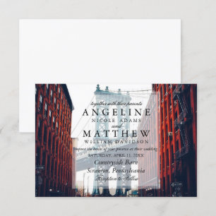 New York City Skyline Brooklyn Wedding Invitation Kaart