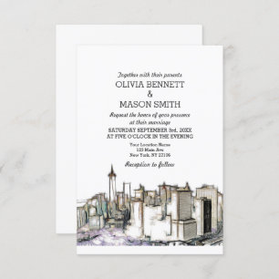New York City Skyline Brooklyn Wedding Invitation Kaart