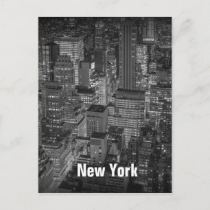 New York City Skyline Buildings at Night Briefkaart