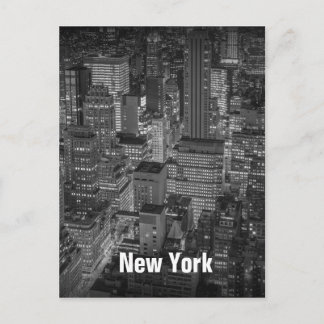 New York City Skyline Buildings at Night Briefkaart