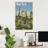 New York City Skyline Central Park  Poster (Thuiskantoor)