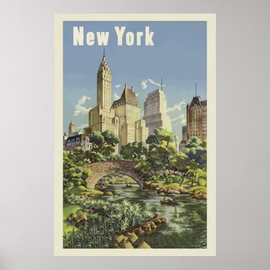 New York City Skyline Central Park  Poster (Voorkant)