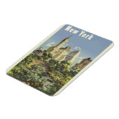 New York City Skyline Central Park Retro Magneet (Linkerzijde)