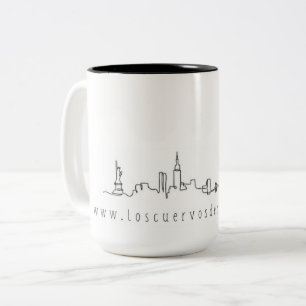 New York City skyline #chick versie Tweekleurige Koffiemok