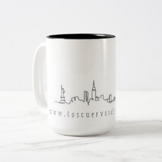 New York City skyline #chick versie Tweekleurige Koffiemok