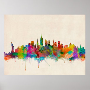 New York City Skyline Cityscape Poster