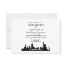 New York City Skyline Cityscape Wedding Invitation