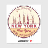 New York City Skyline Emblem Shot Sticker (Vel)