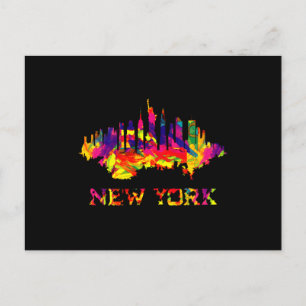 New York City skyline helder kleurrijk Briefkaart