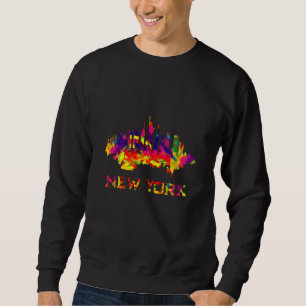 New York City skyline helder kleurrijk Trui