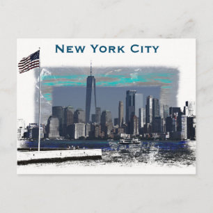 New York City Skyline Illustratie Briefkaart