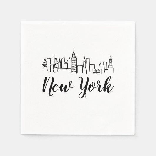New York City Skyline Illustratie Servet (Voorkant)