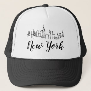 New York City Skyline Illustratie Trucker Pet