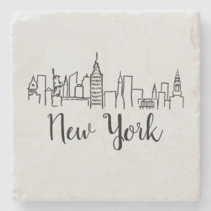 New York City Skyline Illustration Onderzetter
