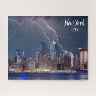 New York City Skyline Jigsaw Puzzle Lightning