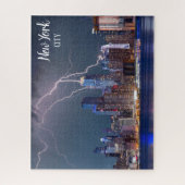New York City Skyline Jigzaag Puzzle Lightning Legpuzzel (Verticaal)