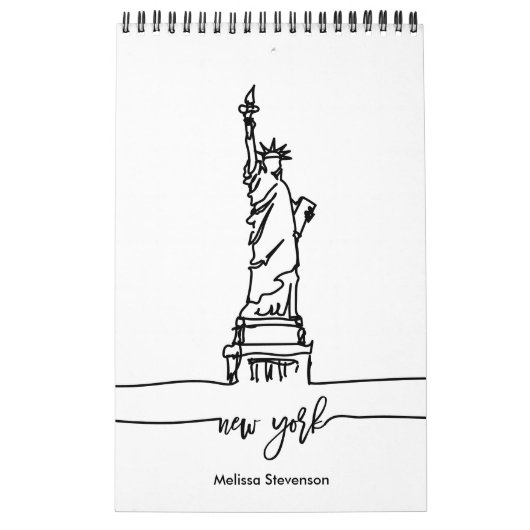 New York City Skyline Lady Liberty Statue Kalender (Hoes)
