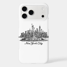 New York City Skyline Line Art Illustration