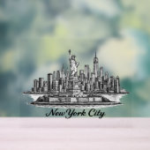 New York City Skyline Line Art Illustration (Neutre)