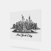 New York City Skyline Line Art Illustration (Angle)